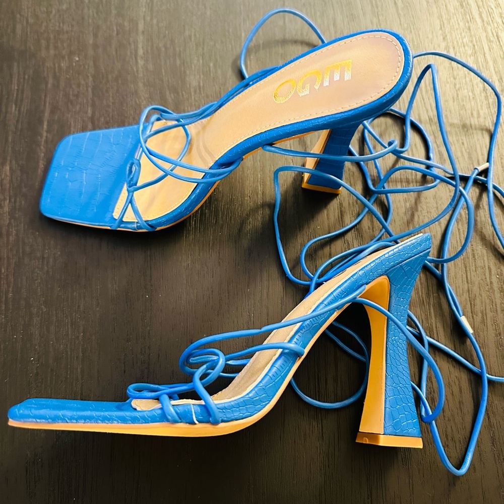 EGO Blue Strappy Heels